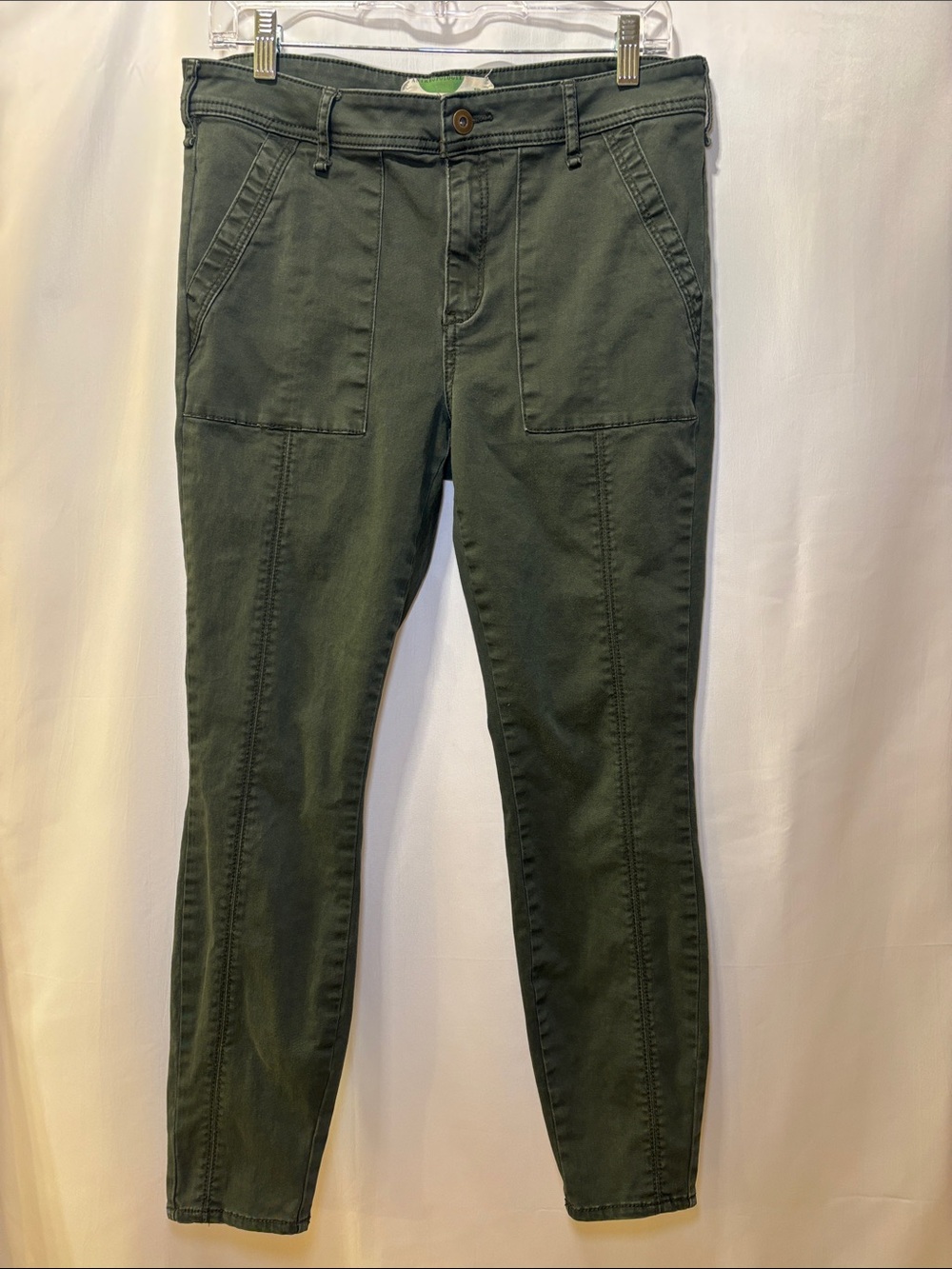 Anthropologie Olive Green Utility Skinny Jeans